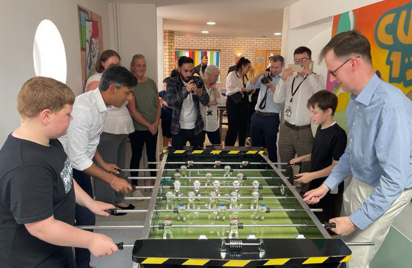 PM & Tom Randall MP table football