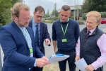 Tom Randall MP with the Leader of Nottinghamshire County Council, Cllr Ben Bradley MP, the Council’s Committee Chairman for Transport and Environment, Cllr Neil Clarke, and Carlton East’s County Councillor, Cllr Mike Adams, at a potential site for a fourth Trent crossing in Colwick at Netherfield retail park on Tuesday, 31st August 2021.